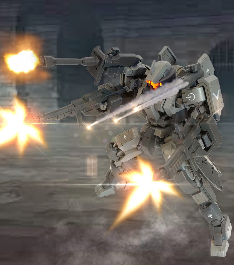 新型機のグレイズ用ブースターの推力を活かしたホバーで滑走しながらフルバラージ!デジラマってみました。アーマードコア3にこんなステージありましたよねw