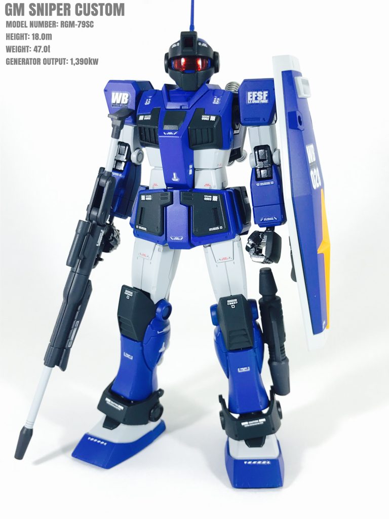 僚機その１　ジムスナイパーカスタム（機体No.028）です。小隊感を出すため隊長機と同じカラーパターンとしました。