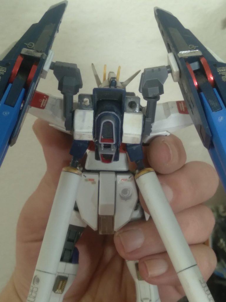 Here is a shot of what I did with the backpack. I removed the beam cannons and covered them with pla plate