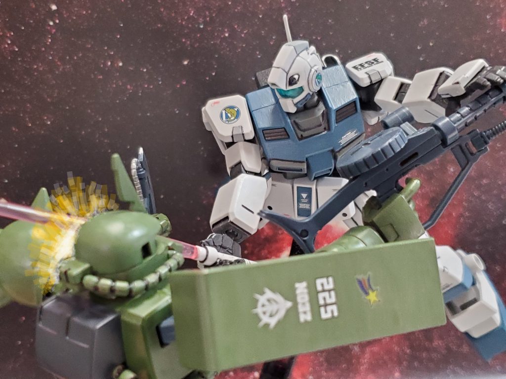 素早く懐に飛び込み一撃💥バニング中尉の技が光る✨