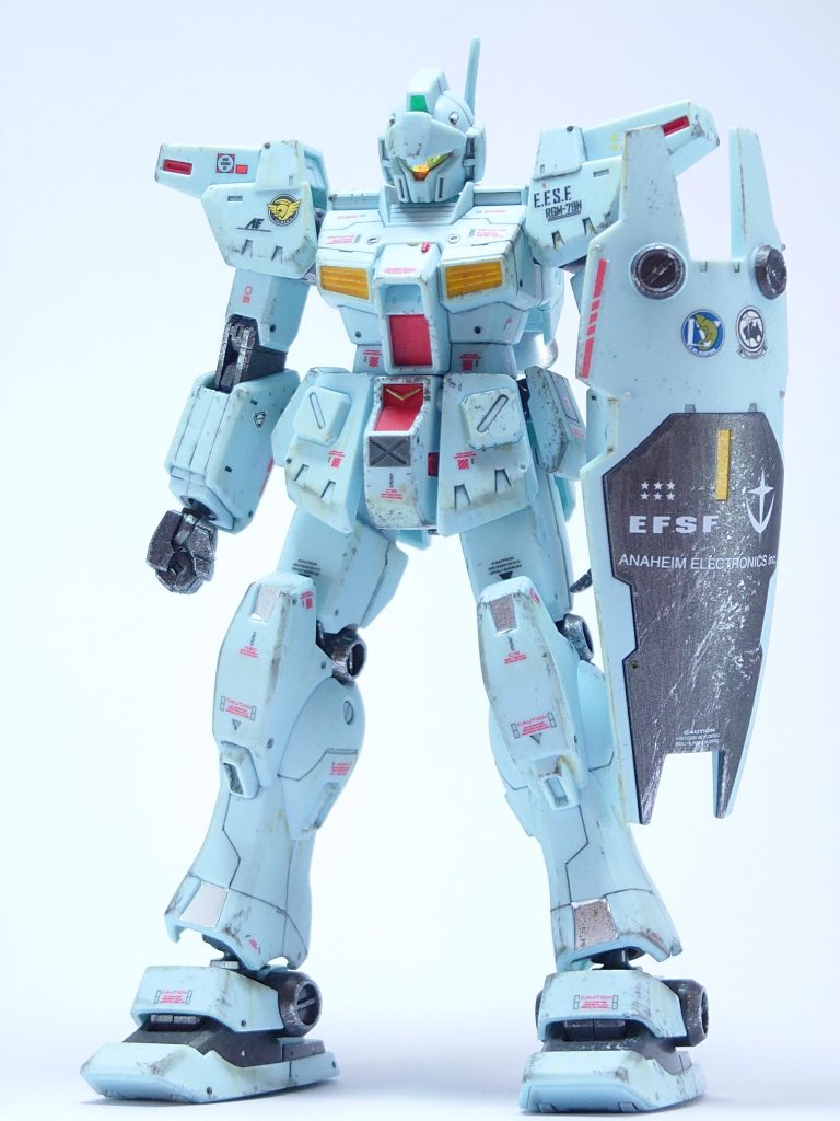 HGジムカスタム成型色ウェザリング仕上げ–3枚目/制作者：しいたけ