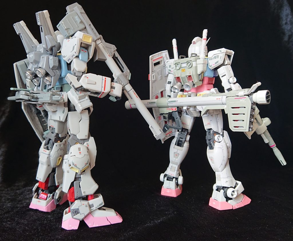 ファーストガンダムを踏襲してくれてありがたい。RGだから、ディテールも細かく、兎に角、カッコいい！今回はカラー変更以外何もいじってません(墨入れと水転写デカールはしましたが)。