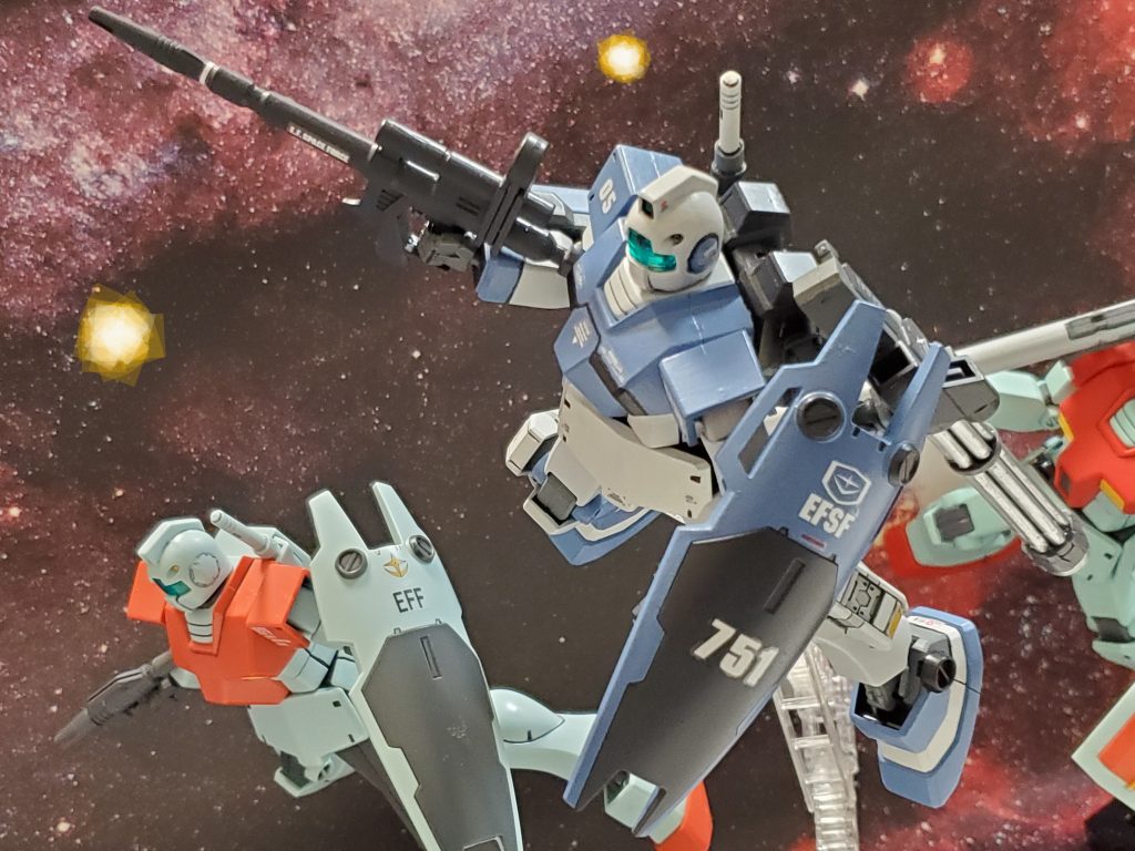 高機動型ジムへの換装も終わり第7艦隊に合流🎶そして、いよいよソロモン攻略作戦が開始された❗第7艦隊は暗礁宙域で展開しティアンム主力艦隊のダミーとして敵を引き付け、ソーラシステム発射までの時間を稼ぐ事が任務である😔✨