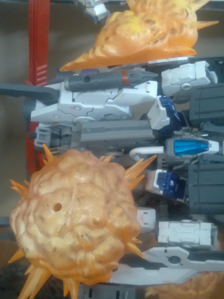 I wanted to make it look like they were under attack so I fitted the effects onto parts of the Ares