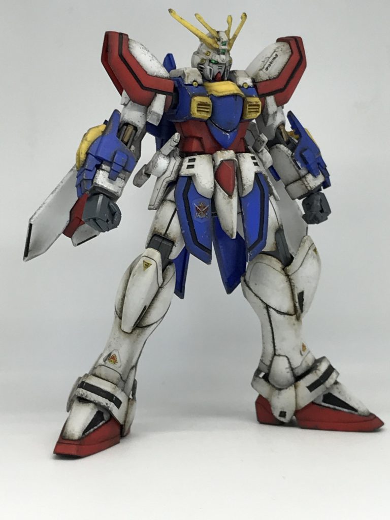 汚しの工程は、①焼鉄色でスポンジチッピング後、少しだけリアルマーカーブラウン1で印影付け②シルバーで爪楊枝を使い少しだけ傷表現③ウェザリングカラーマルチブラックでウォッシングの3工程のみあ、4工程やん…超時短、超簡単、超お手軽ちなみに握り手は撮影の為、今作ったのでつや消しすらしてません🙄