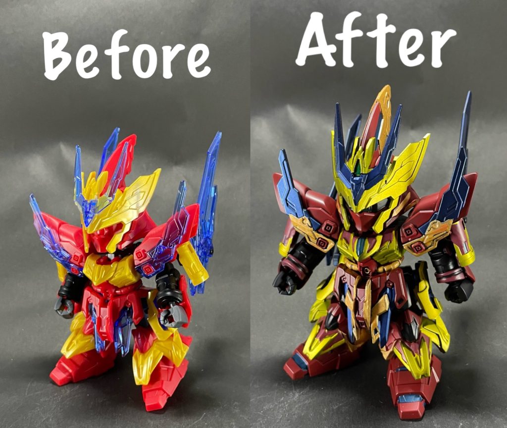 素組みとのビフォーアフター！おもちゃっぽい感じは消えたかなと思います♪