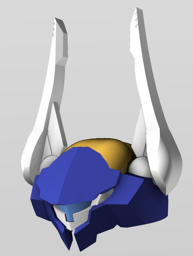 頭部モデリングです、1発で理想の造形が出来ました!ヘルヴィーゲは特に山場もなくスイスイ進みました。