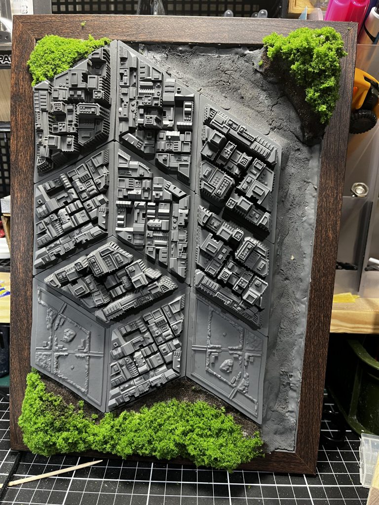 ジオラマはこんな感じで適当にいろいろ貼り付けて