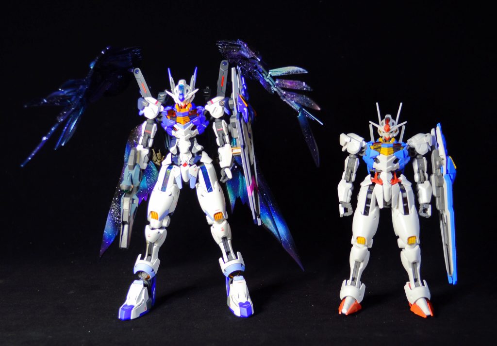 ここから制作説明です。主な改修内容は、頭部:AGE2マグナムSVのアンテナ追加腹部:ルブリスの腹部パーツ追加脚部:関節組み換え、バエルの脚先追加武装:リヴランスヘブン・ウイングゼロEWより