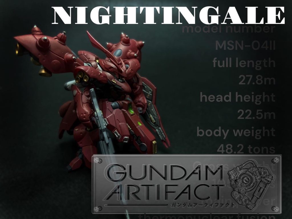 ガンダムアーティファクト:ナイチンゲール 全塗装–2枚目/制作者：@Nekohige0511