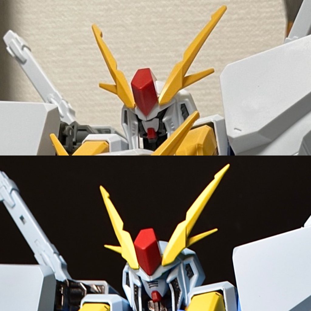 顔面をEGνガンダムのパーツに取り替え。アンテナシャープ化しました。