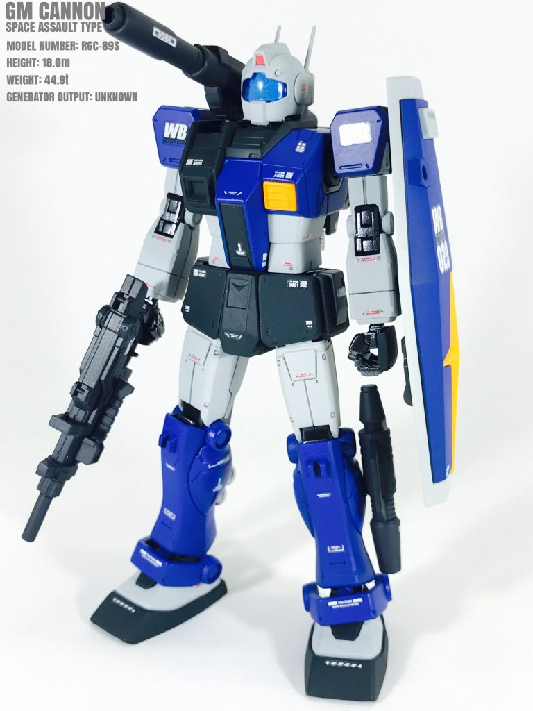 僚機その２　ジムキャノン空間突撃仕様（機体No.029）です。カラーリングは同じく小隊カラーである『青』で仕上げております。