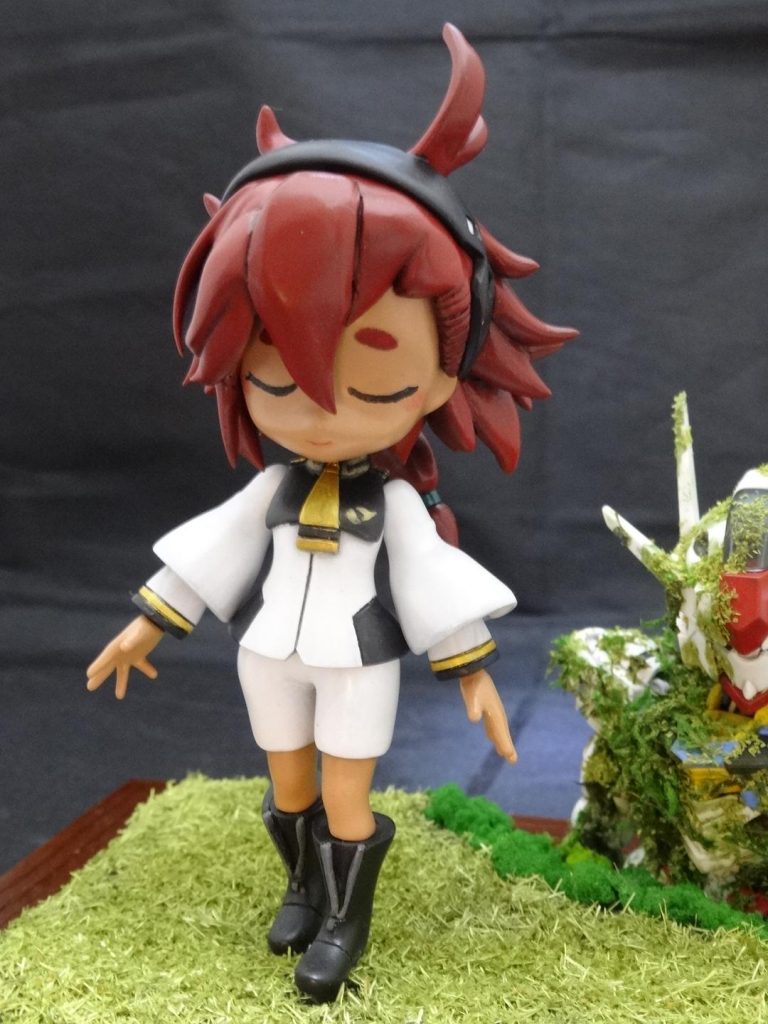 デフォルメスレッタちゃんぷちりっつシリーズの女性主人公ちゃんをベースに製作しました腕と頭以外はほぼ固定です