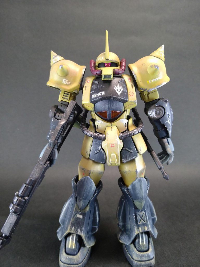 工作は簡単なミキシングのみで、あとはいつも通りに後ハメ加工とプラ板や市販パーツでディテールを追加しています。塗装は水性ホビーカラーの筆塗り全塗装ですが、前作同様、作例で紹介されていた方法で、