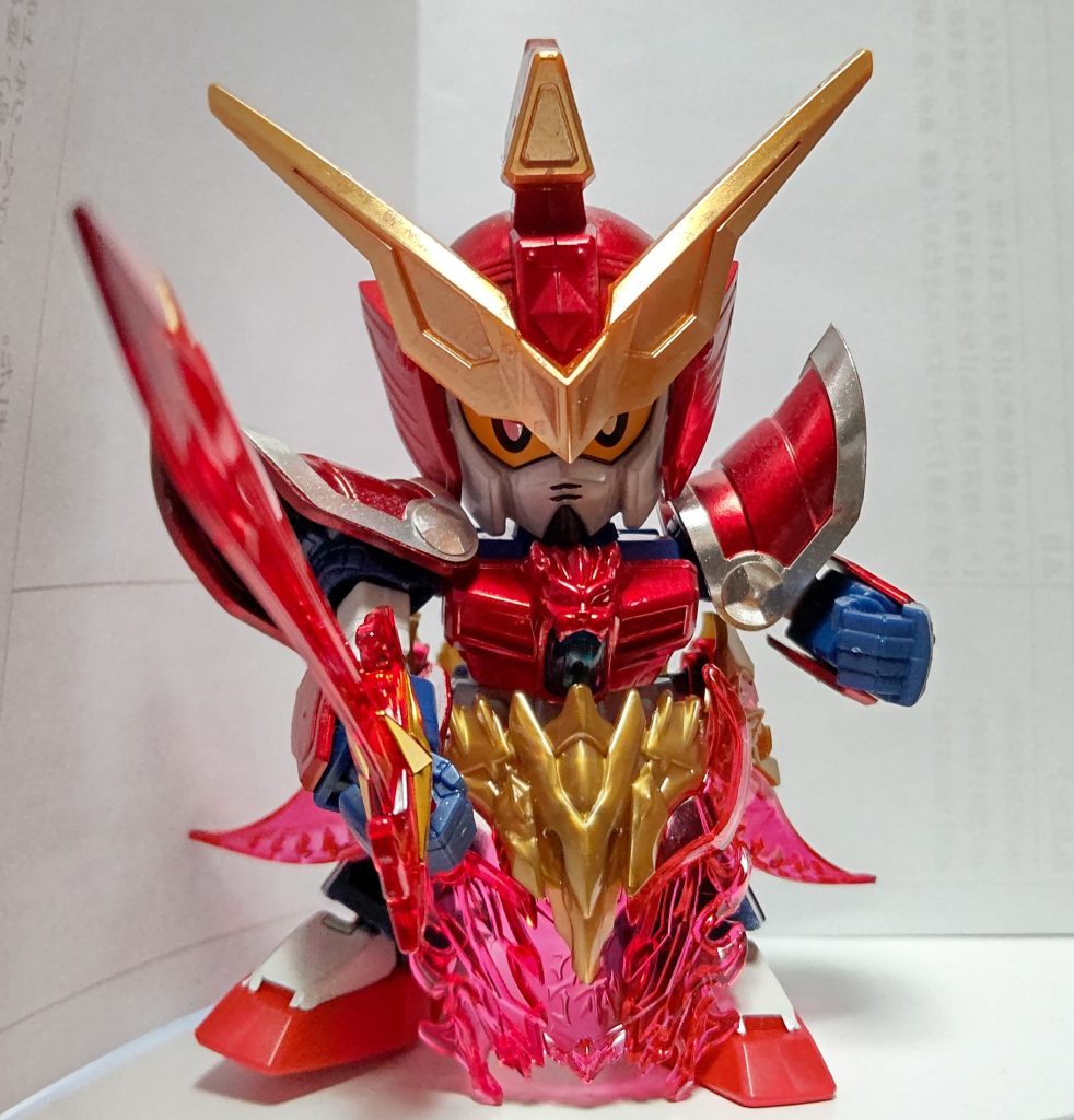 ガンダムマーカーのロイヤルメタルレッドで「バーニング」を表しました。