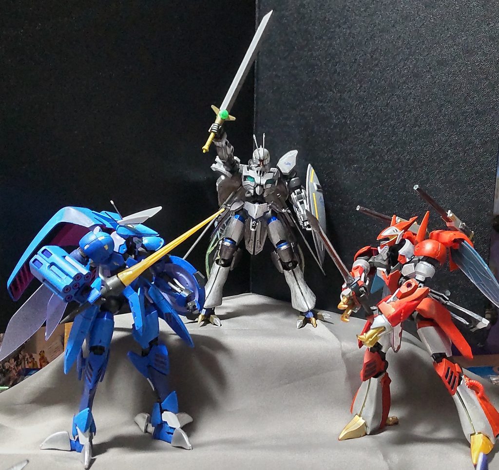 複数のオーラバトラーを並べると、本当に画になりますね。結構気に入ってる一枚です。