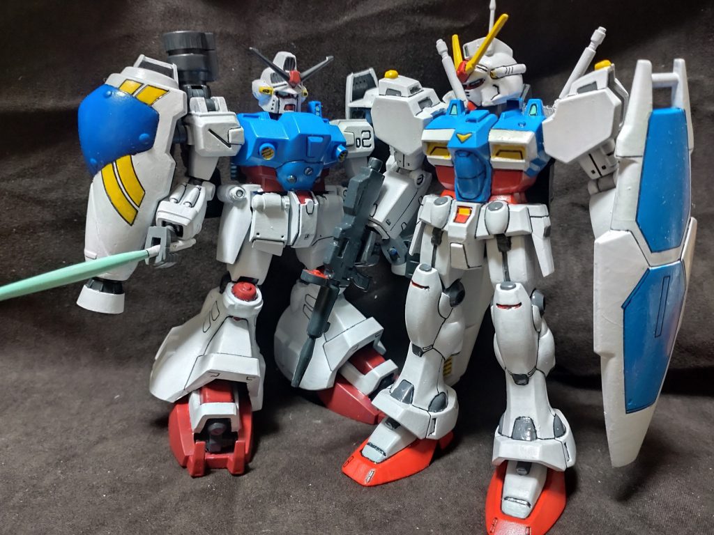 GP02と。僕は好きですねこのシリーズ。問題児だからこそ、頑張って作った分愛着が湧くというか(笑)ガーベラ・テトラも売ってたな…買おうかしら?