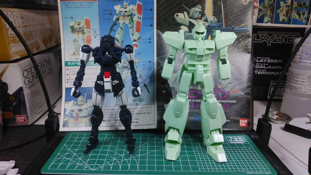 F91フレームの使用した部分と、素組み素体です。これをミキシングしていきます。詳しい解説は動画内で行っていますので観て下さい~