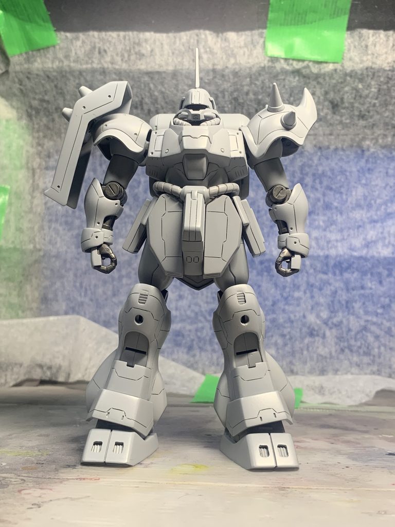 スジボリなどのディテール追加作業完了後の最終サフ吹いた状態まだまだスジボリラインがビシっと彫れてませんが、この1年でかなり進歩したとは思ってます(*^^*)