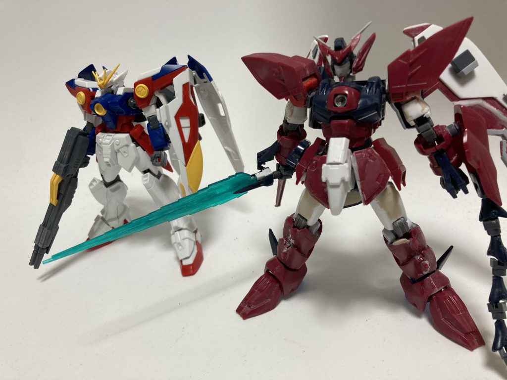 塗装前状態。全体的にHGACウイングゼロと並べた時のバランスは意識してます。