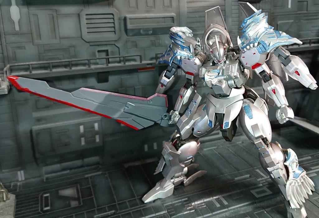 追加装甲はｱｰｻｰマーク３・追加関節はビルド系のオプションパーツ 