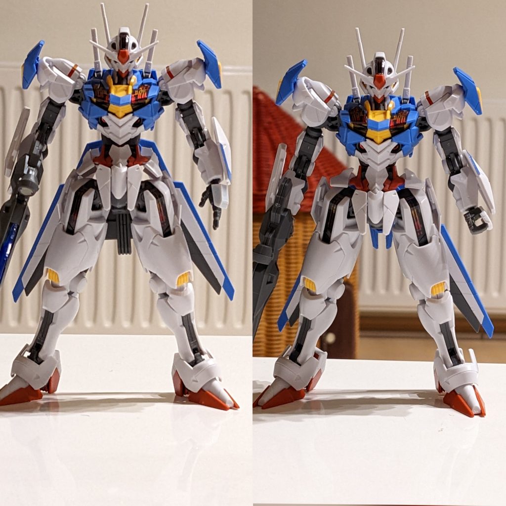 パチ組みと比較。かなりシュッとなりました