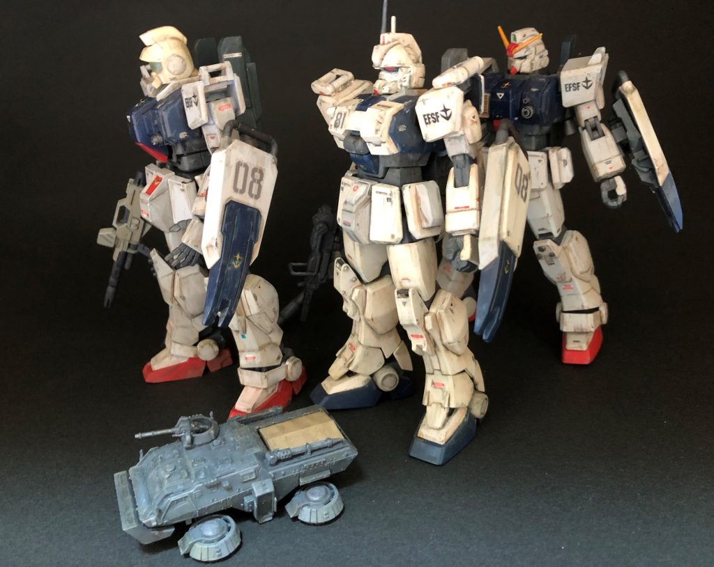 みんなでぞろぞろと。クイズとかではないのですが詳細を書きそびれました。１枚目のベースは情景模型　ランバ・ラル特攻！のものです。