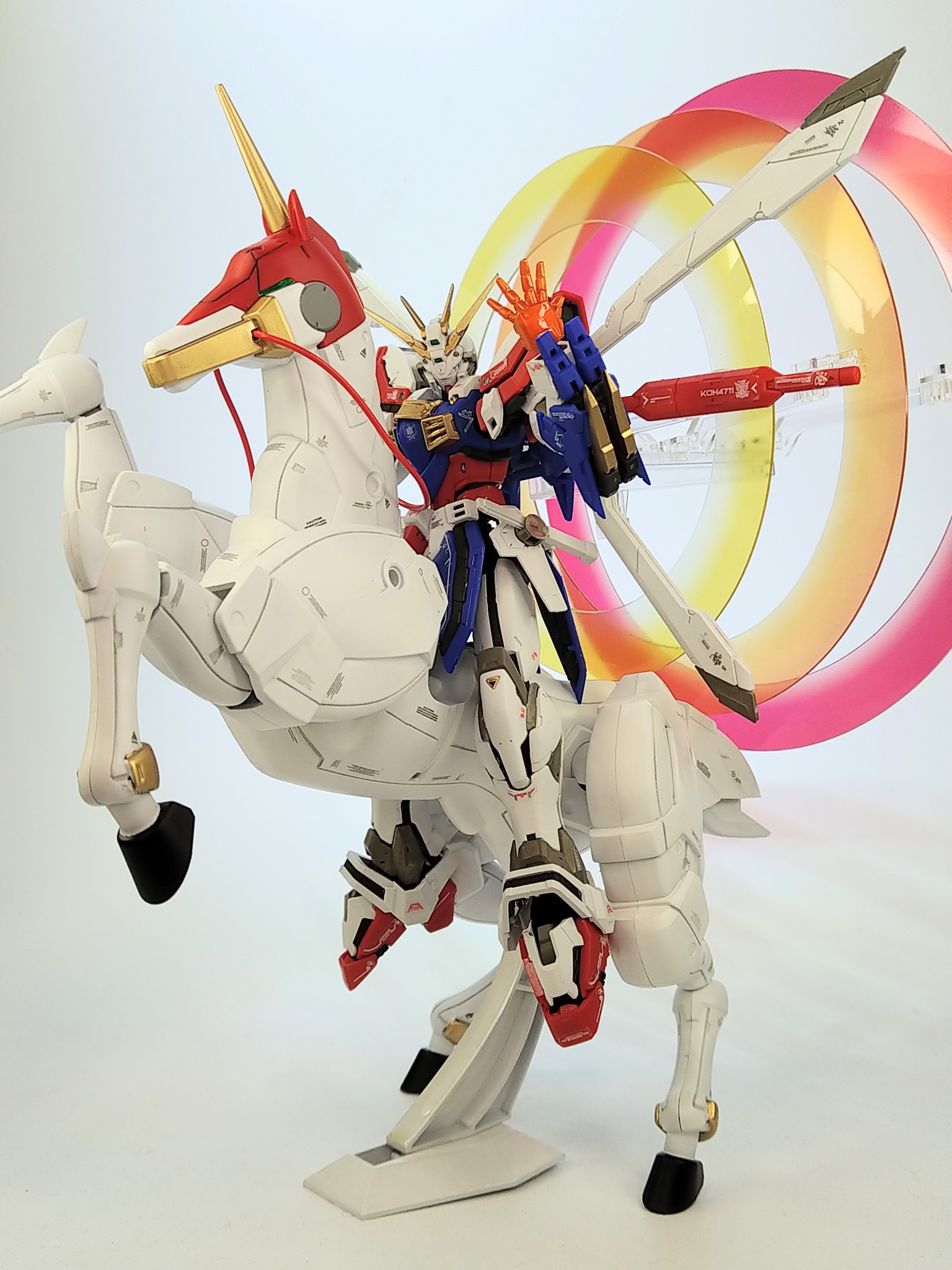 RG 1/144 ゴッドガンダム ＆ 風雲再起【 塗装完成品 】 - プラモデル