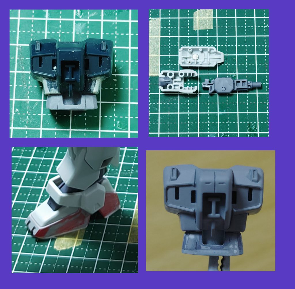 肘の後ハメですが、シールドの受け部分は使わないので(ネオジムを仕込んでます)、そこでカットしちゃえば簡単でした。元々のキットも挟み込み不要なのですが、あえて接着して後ハメにしたのは、前腕の安直な分割ラインが許せなかったからです。(もうちょつとマシな分割に出来なかったのか…)