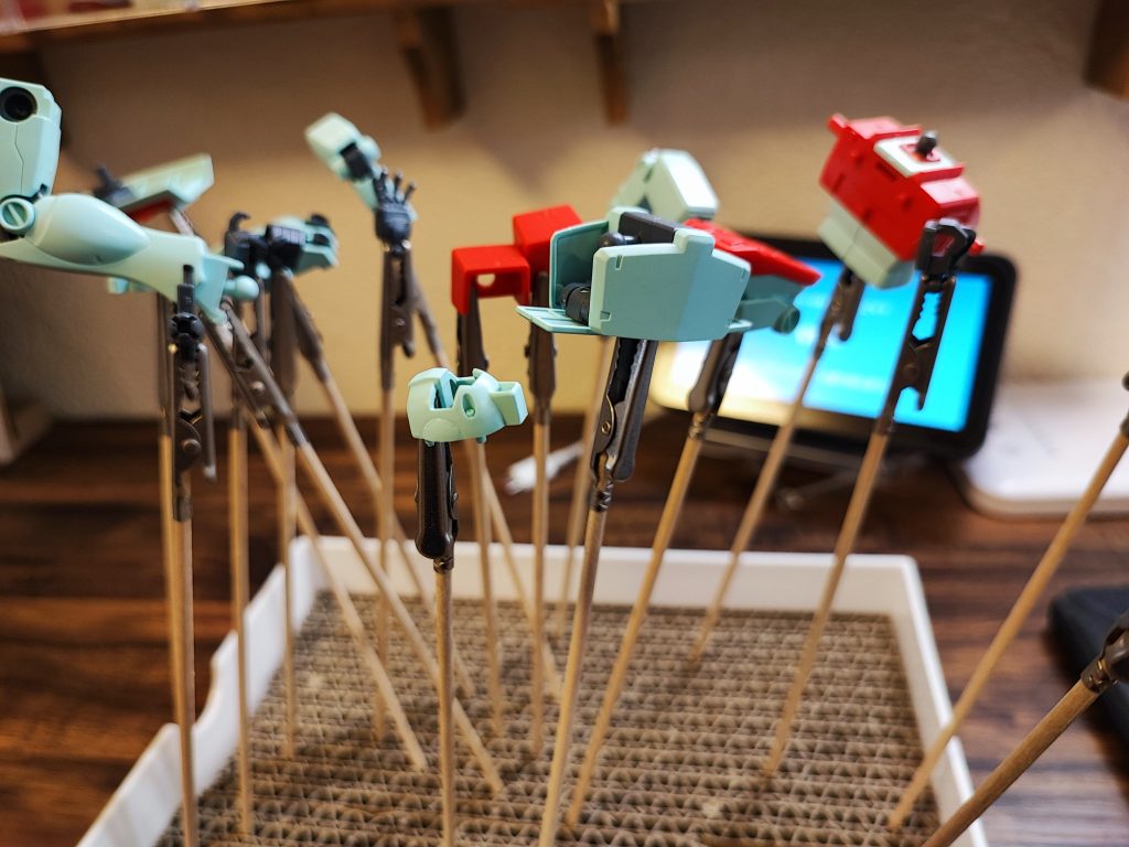 つや消しトップコート吹き付け