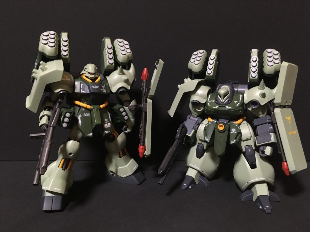 ネオジオン火力支援系2機のツーショットです。ズサ https://gumpla.jp/hg/1249557ギラドーガ https://gumpla.jp/hg/1262179