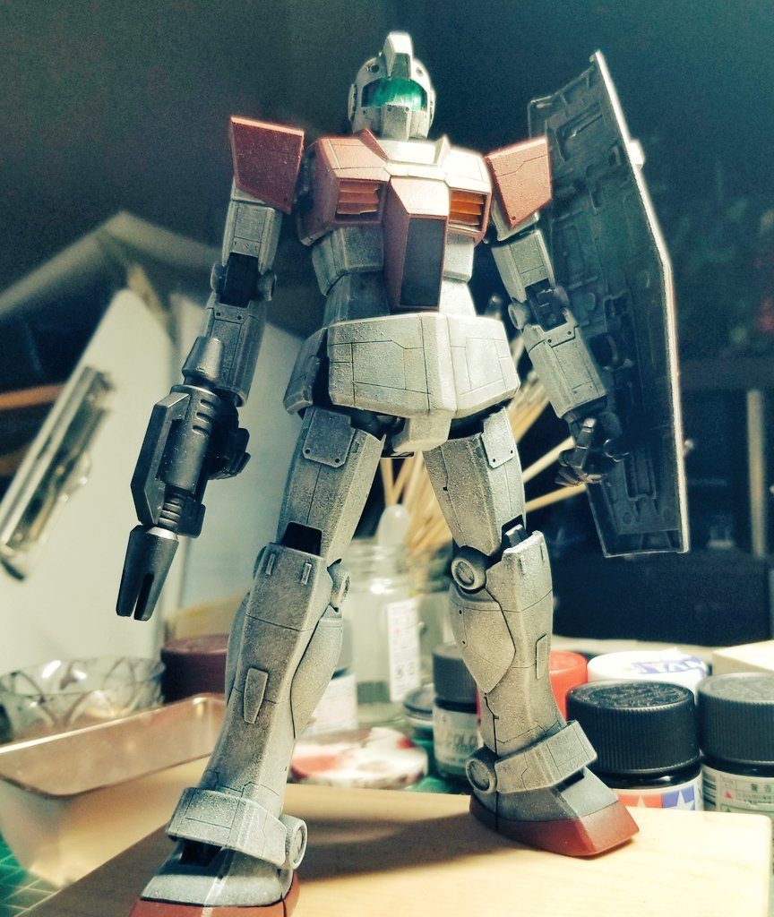 黒立ち上げ、ドライブラシによる全塗装(オール筆塗り)