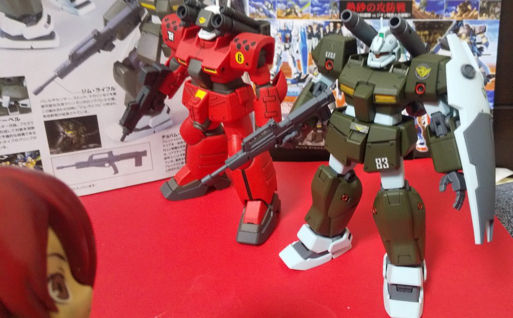 :キャノン同士を置いてみた。連邦のMSはキャノン装備はブリリアント！