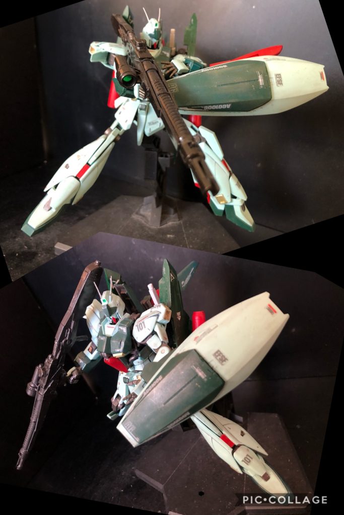 ここまで見て、何か気付いた方もいるだろう。自分もリ・ガズィをガッツリ可変させるつもりで作ったが、この可変、コレはもはやZ−Plusです。それでこの機体の名前はリ・ガズィPlus。お後が宜しい様で。閲覧ありがとうございました〜っ！