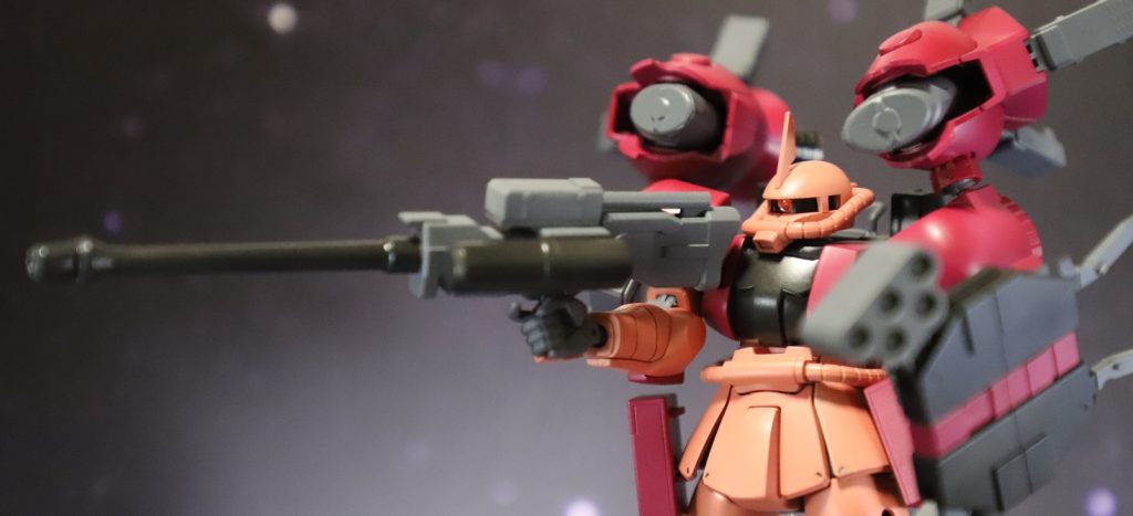 ライフル構えても目線が正面の為、かっこいいポーズにならないので差し替えで頭部を作ればよかったと反省。