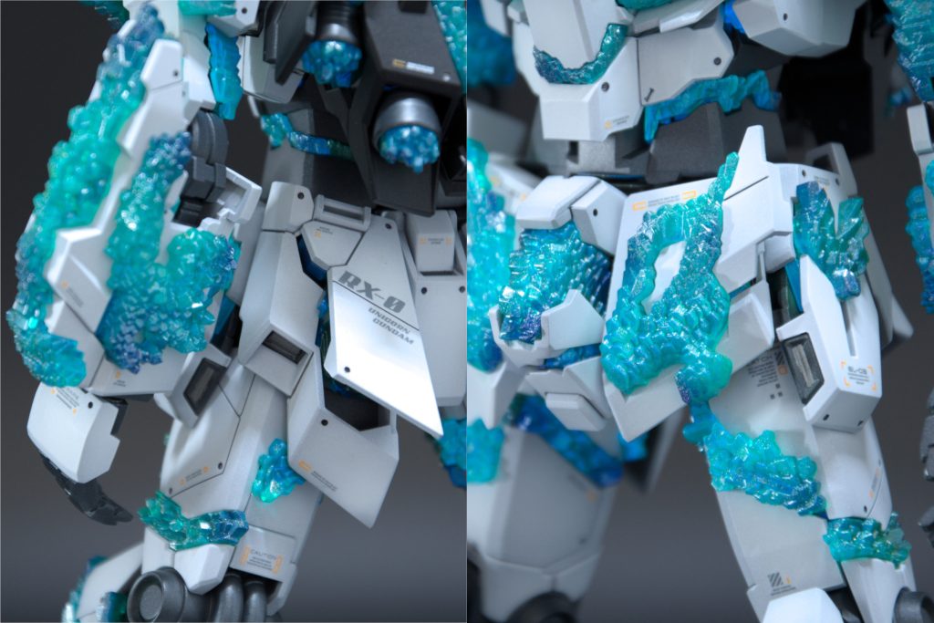 RGユニコを参考にスジボリや丸モールドでディティールアップ。デカールも適度に。