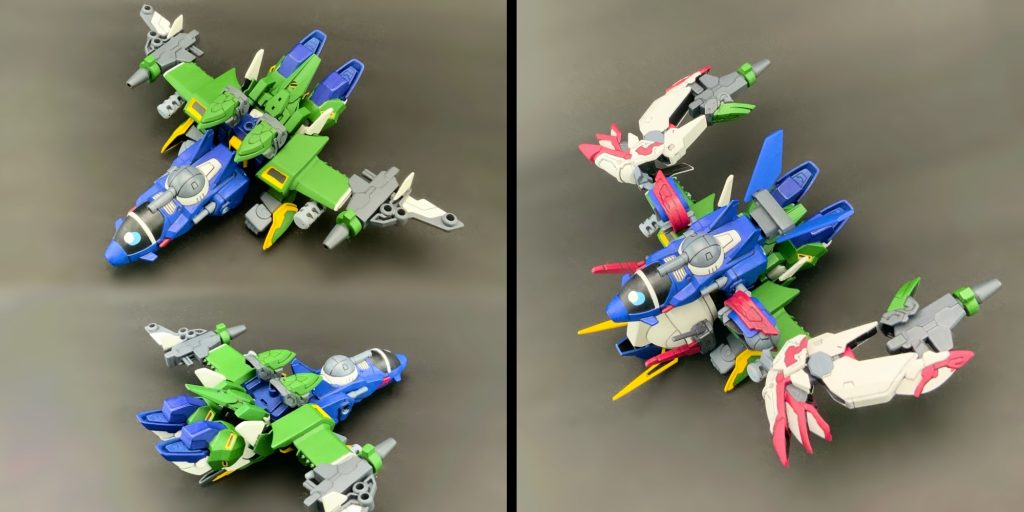 ●ジェットモード(HWフル装備)【右】左側はマッハホークモードの前後だよ!