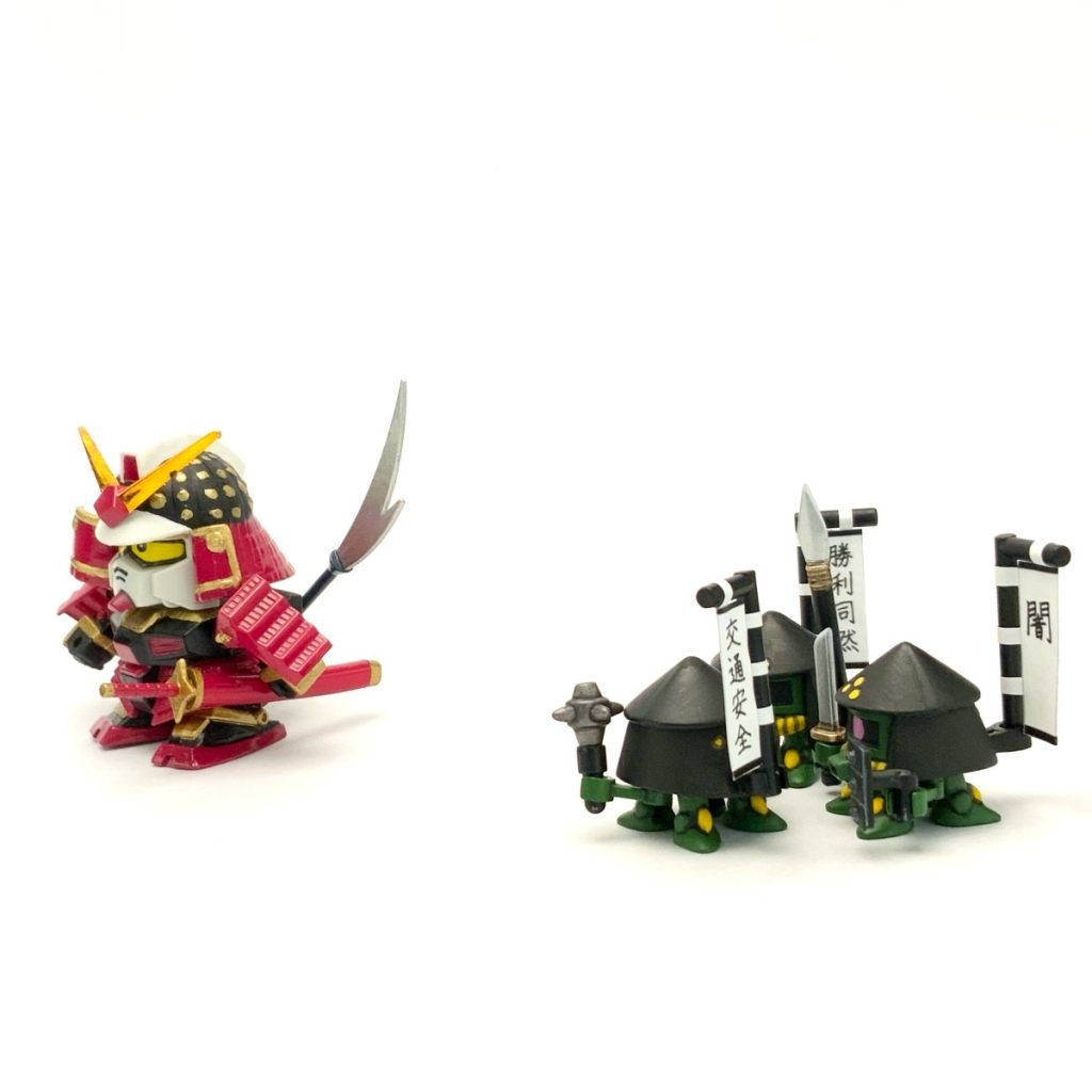 ◎みやま劇場「武者頑駄無が呑気に散歩してるぞ！」「一斉に行けば勝てるかも！」雑魚たちの会話は彼等同士には分かり合えるのだ。私達には「ザコザコ」となるんだね。