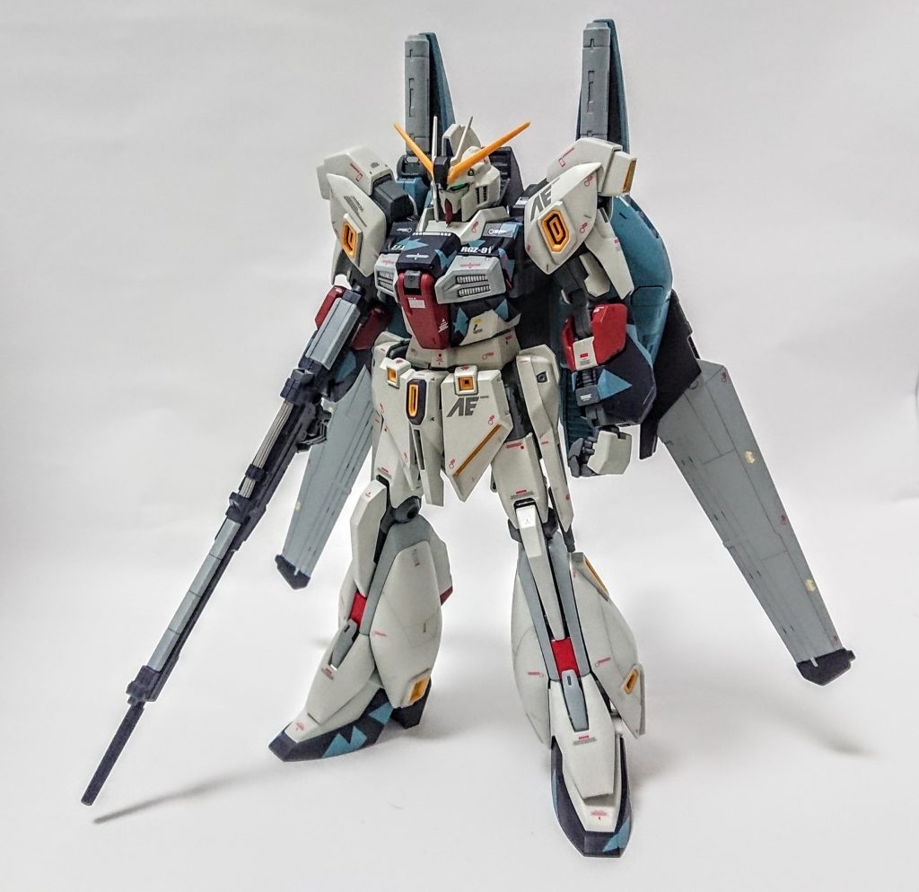 U.C97年頃に辺境宙域での対ネオジオン残党戦用に配備されたという機体設定です。装備したライフルもリゼルと同型です。