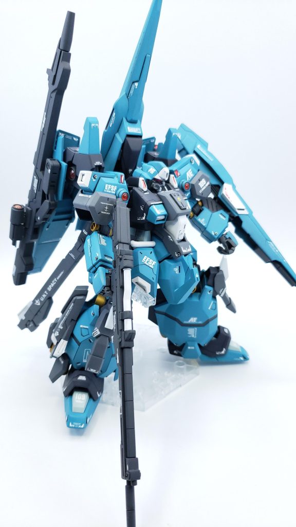 MGリゼルのウェーブライダーを移植HGリゼル(隊長機)のメガ・ビームランチャーも装備しました😊