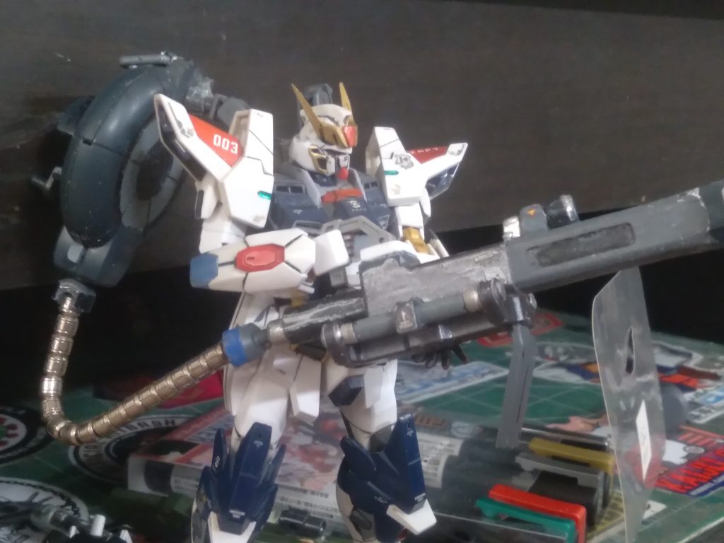 There are some parts from the giant gatling set and the handle is from the 30MM air fighter. The sensor is custom made as well. Overall, this is a really neat cannon. The front pieces that rotate are my favorite part