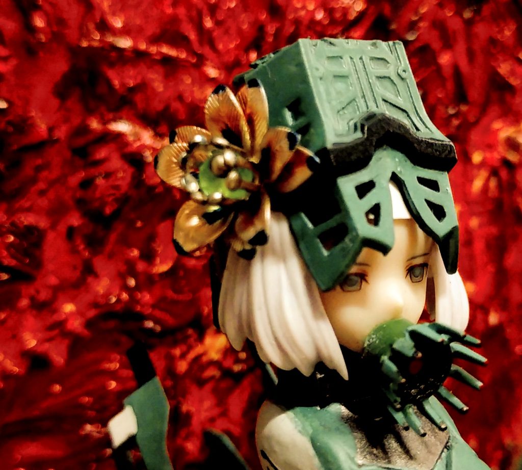  　　　　「………………★♪」　　　〓エリシウムの魔女〓　　※ヌニェス・ビグ・ザムール※＿＿ヌニェスは700年前のレジオン建国戦争時にレジオン側から恐れられた魔女です。　ニロケラスの戦いやパエトーン要塞攻略など、数々の戦いでレジオン軍を焼き払いました。　　フォボス宇宙港沖海戦では先陣を切り『ゲヘナの火』を使用。数万人を星屑にしたことから『港潰し』という異名を持ちます。　この戦いでヌニェスと『フォボスの魔女』クインリィは激しくぶつかり合いました。　　　いつ果てるとも知れない戦いの最中、火星の空を支配する魔女エレノアの攻撃を背後から受け、ヌニェスは魔法機関を損傷する重傷を負ってしまいます。　いくら、不死身の躰をもち出鱈目な力を使う魔女といえど、魔法機関を破壊されては再生ができず死に至ります。 