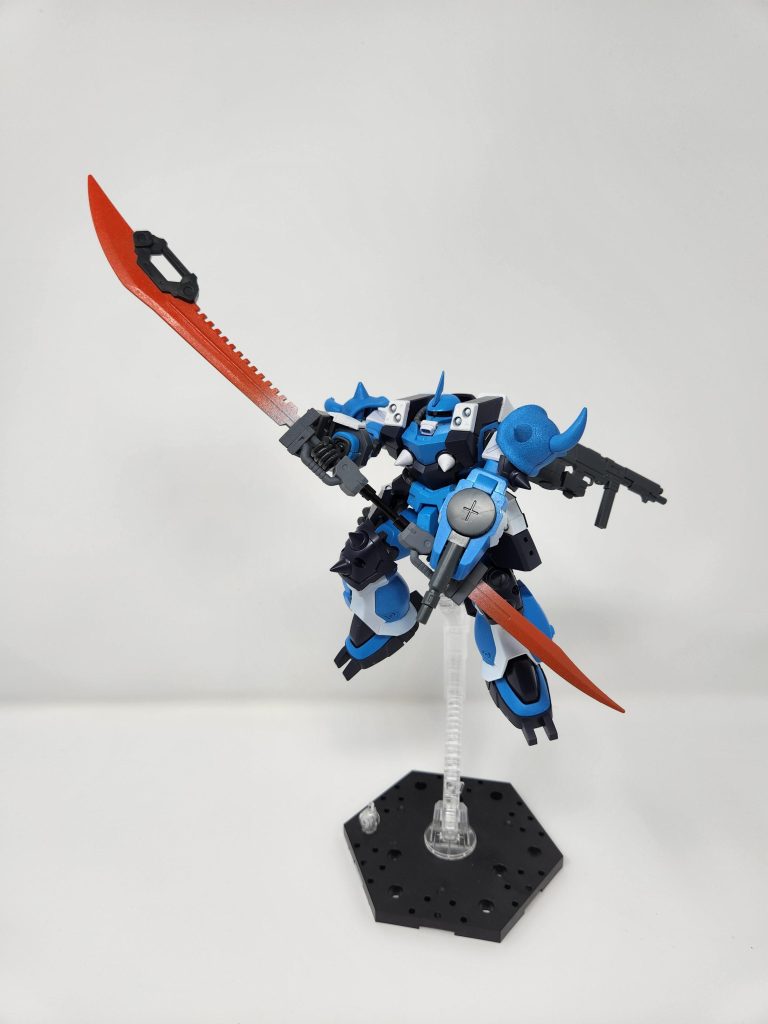 The two heat swords can be combined to become a twin blade to change combat styles. This kit wad quick and easy to do. Wanted to make the antagonist to match my Astra (my other custom) and match the craziness of it too.