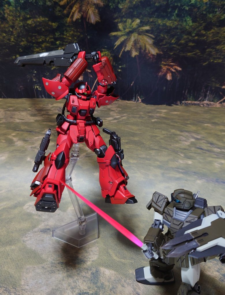 空中、大上段からの一撃必殺を狙う。