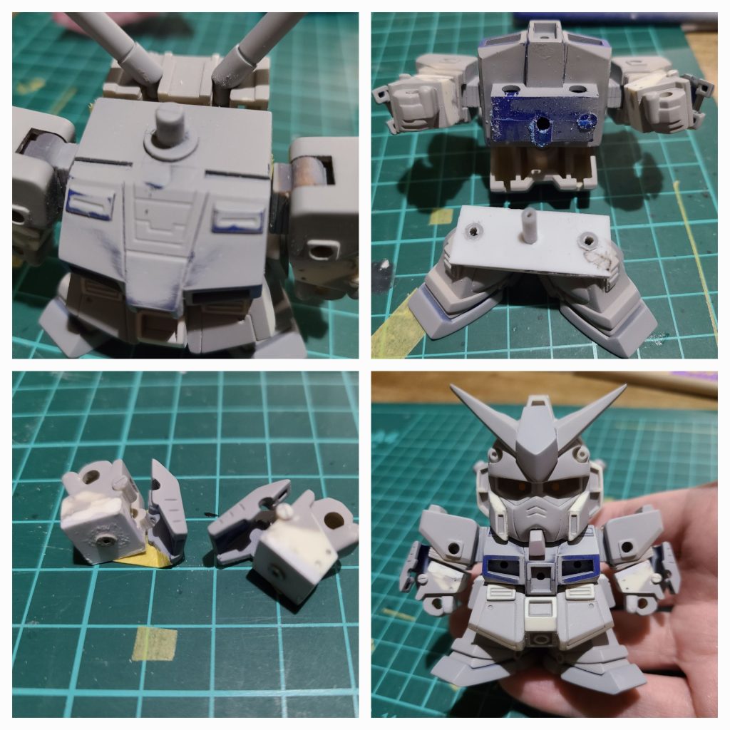 改修ポイント・首の位置を後ろに移動・足の付け根を左右に広げ・手足延長あとは面出しや堀り直し、細かいディテールの追加です。 