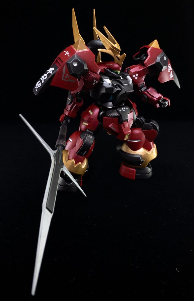 十文字槍が長すぎて全体を収めるのが大変形にもっと手を加えたら面白くなりそうですが今回はここまで。ディランザは良デザイン、良キットでした。とても楽しかったです😆