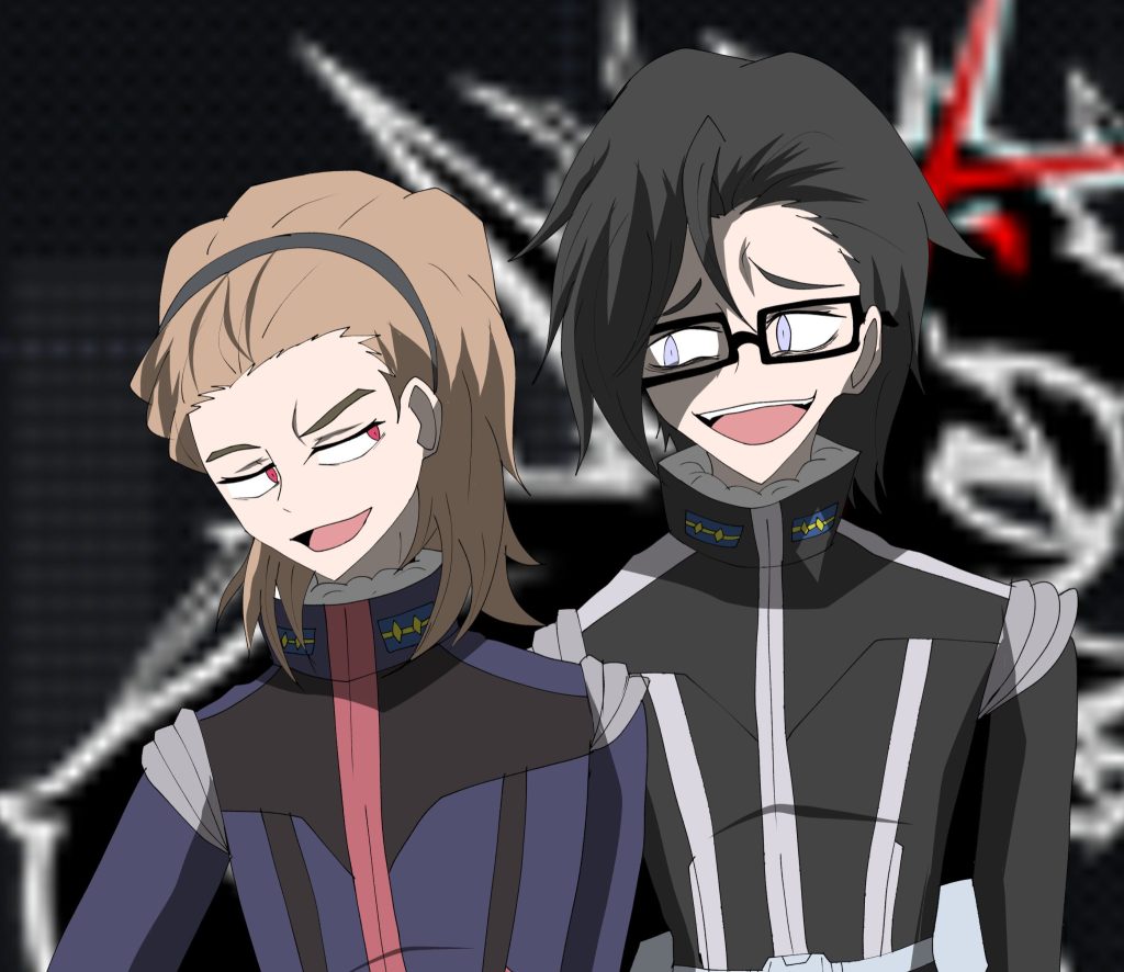 おまけ右が元ブラックドッグ隊の隊員、「ハウンドγ」のトレーサー·ターレ中尉。左のレナート·ジェルミ中尉と波長が合って彼の事大好きの狂人。レナートと一緒に魔女狩りができなかったことを悔いている。レナート「よぉトレーサー、今日の狩りはどうよ?」トレーサー「最高に面白かったぜぇ~レナートぉ~、またジオンの奴らと遊ばせてくれよぉ~」