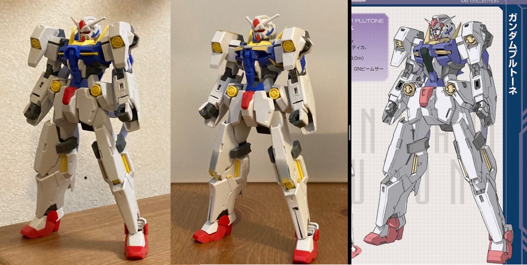 製作過程のワンショット「前回」「今」「設定画」と並べて調整を行いました。