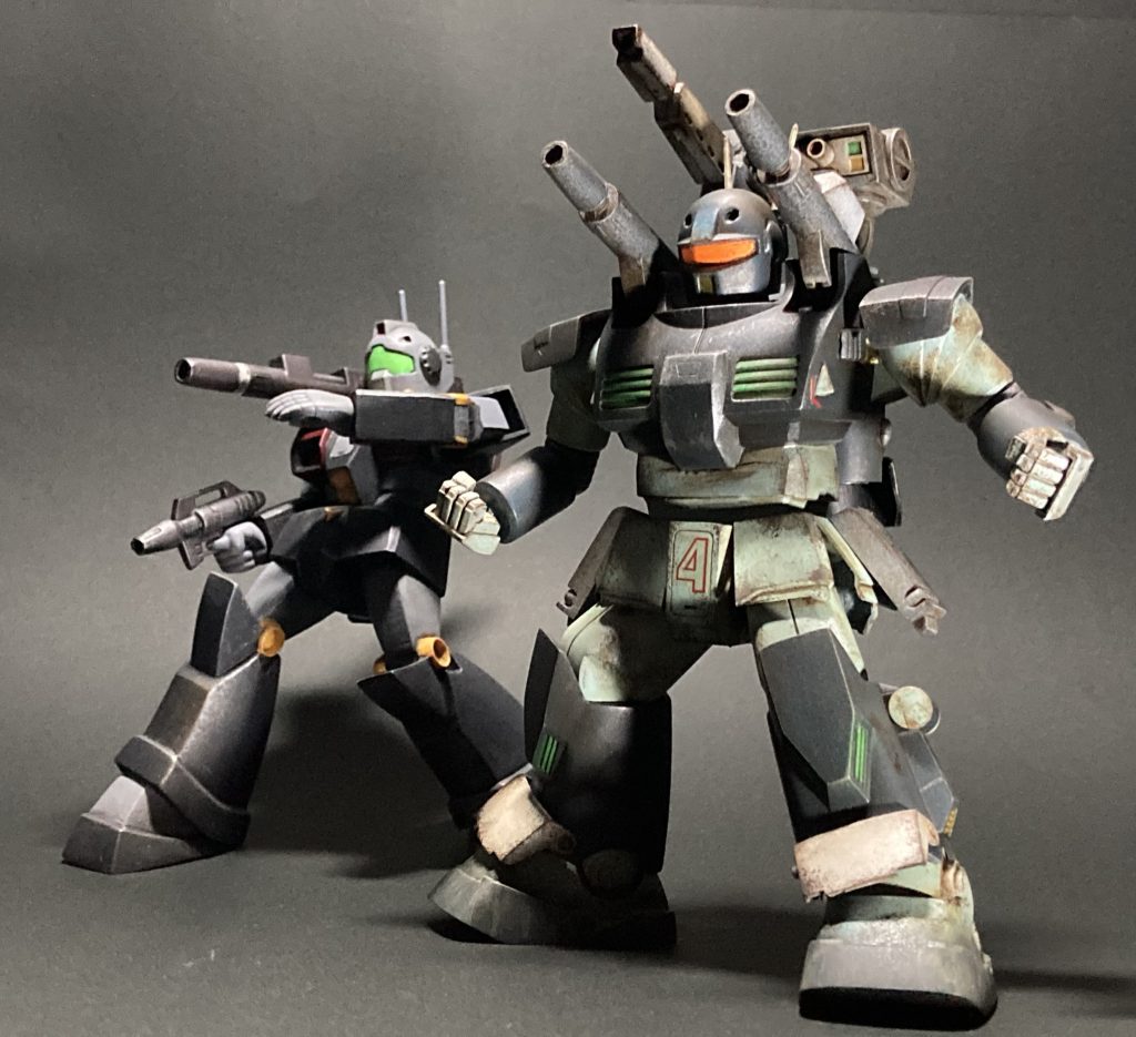 2022年1作目のジムキャノンと一緒に。砲撃部隊っぽく。