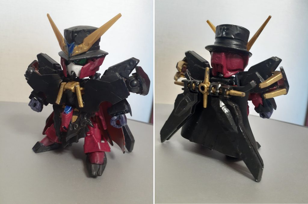 そんな感じでSDWHのヴィランキャラとして、モリアーティヴァサーゴを作成いたしました！コート風の黒装束に黒シルクハットはやはり悪役として映えるかなあと。